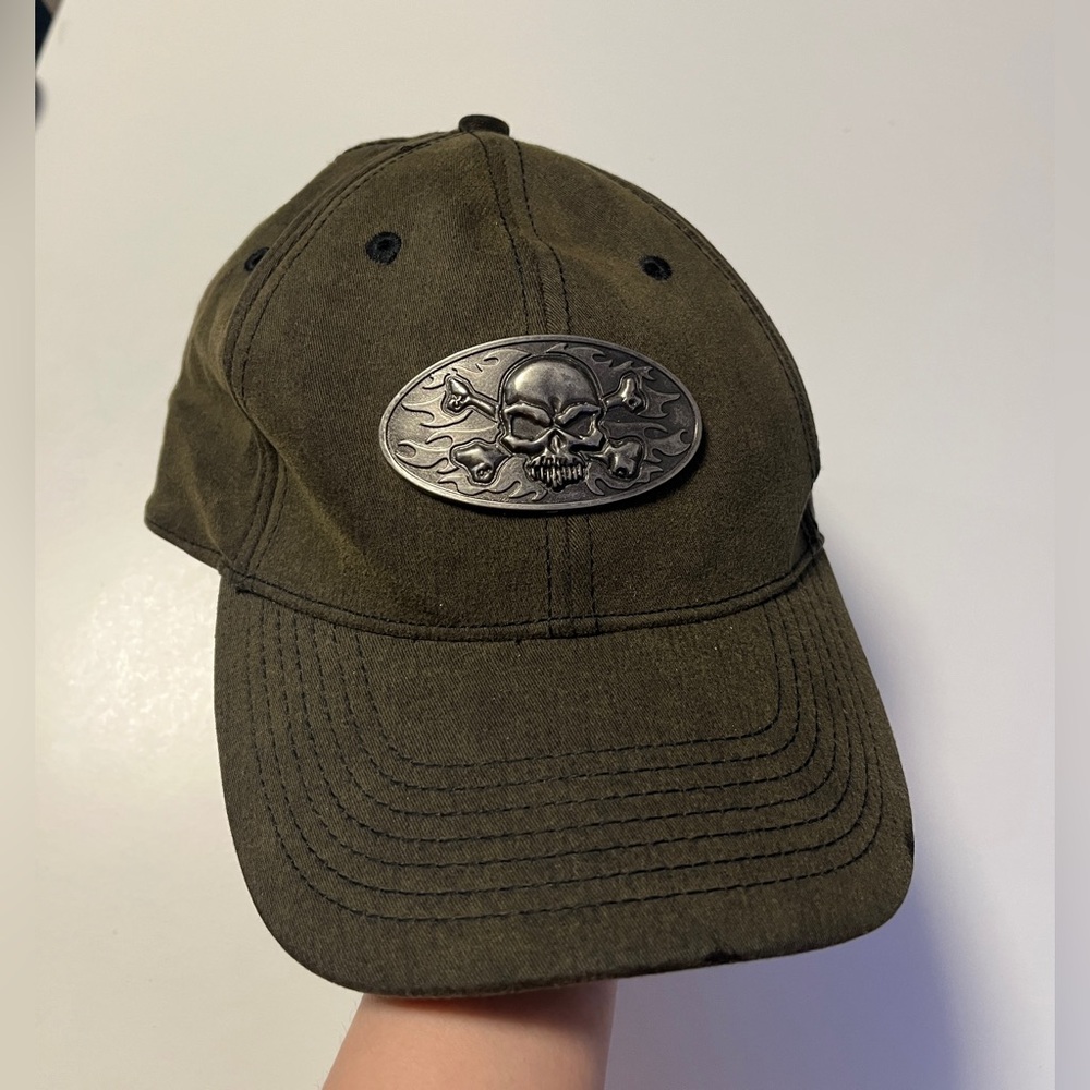 Bio-Domes Vtg Men’s Metal Skull Badge Flex Baseball Headwear Cap Size S/M